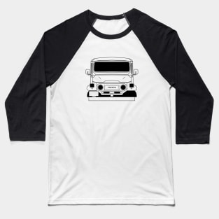 Toyota Land Cruiser FJ40 Black Outline Baseball T-Shirt